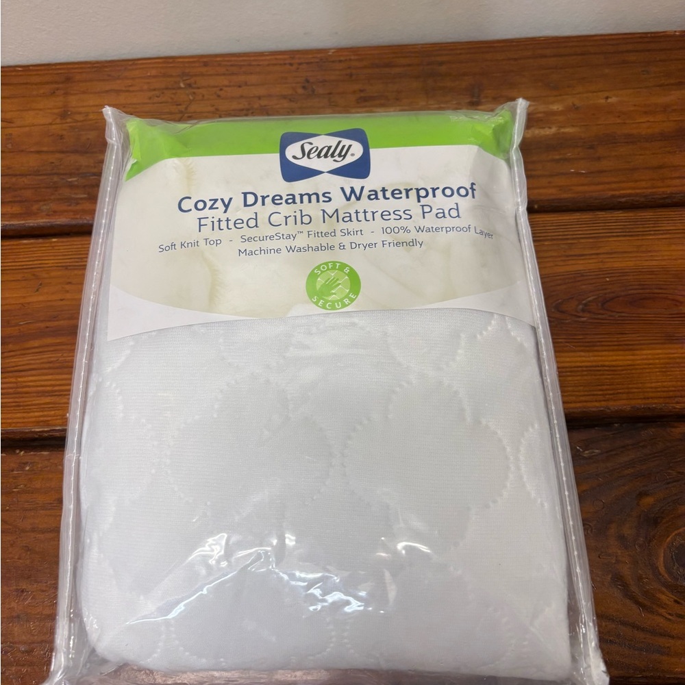 Sealy White Waterproof Crib Mattress Pad